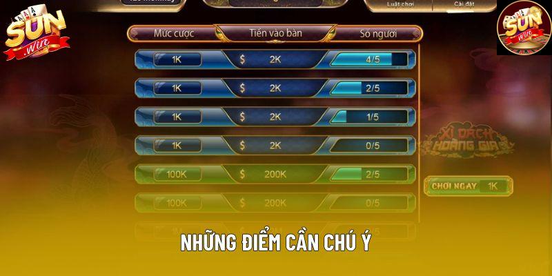 Những điểm cần chú ý