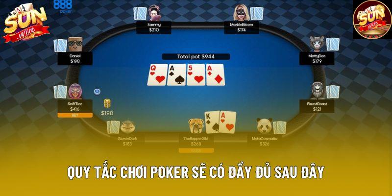 Quy tắc chơi Poker sẽ có đầy đủ sau đây Quy tắc chơi Poker sẽ có đầy đủ sau đây