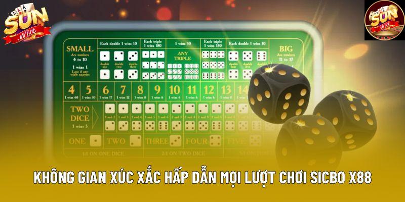 Không gian xúc xắc hấp dẫn mọi lượt chơi sicbo x88