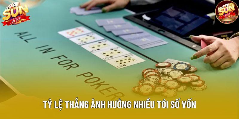 Tỷ lệ thắng ảnh hưởng nhiều tới số vốn Tỷ lệ thắng ảnh hưởng nhiều tới số vốn